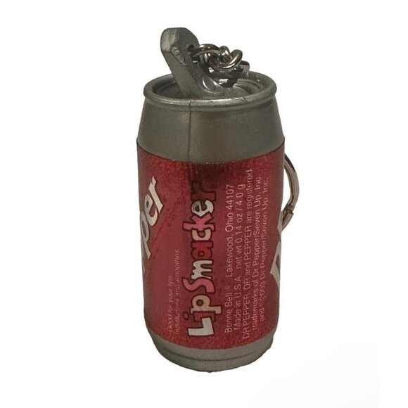Vintage Dr. Pepper Bonne Bell Lip Smacker Keychain Balm Topper Bubble Font VHTF - Picture 1 of 2